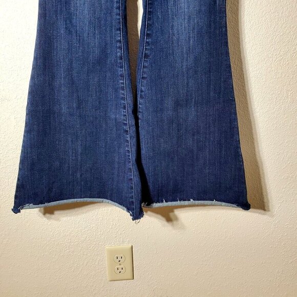 Judy Blue Womens Pull on Super Flare Jeans Size 7/28 Denim Raw Hem JB88136 - Picture 8 of 14